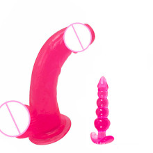 Dildo grande do silicone com os brinquedos anais do sexo da tomada para a mulher